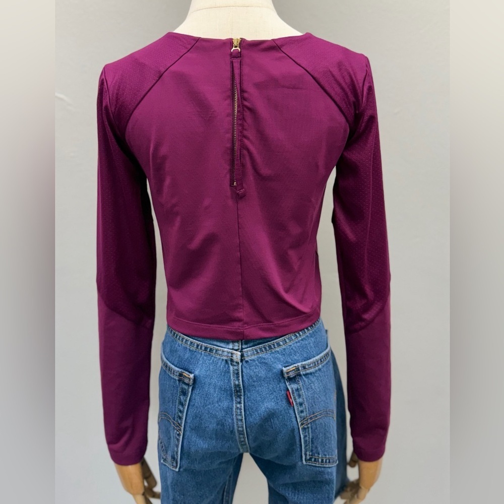 ASICS Purple Long Sleeve Crop Top Athletic Shirt Size S - Picture 5 of 13